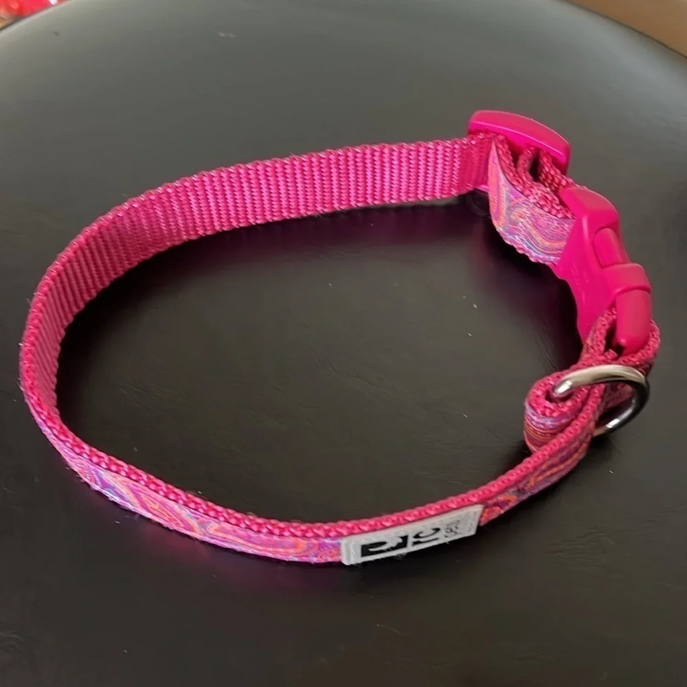RC Pets Patterned Easy Clip Web Training Dog Collar - Bright Paisley Pink